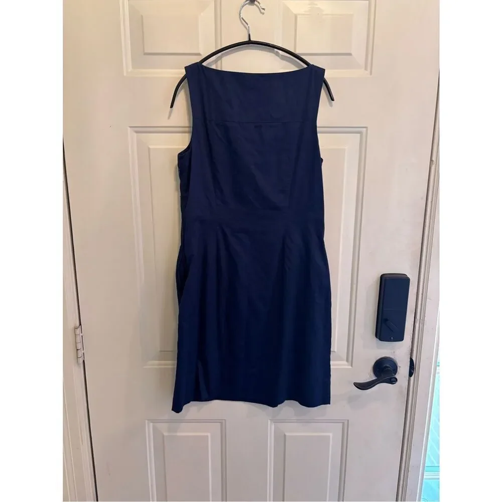 J. Crew Navy Sleeveless Tie-Accent Mini Dress